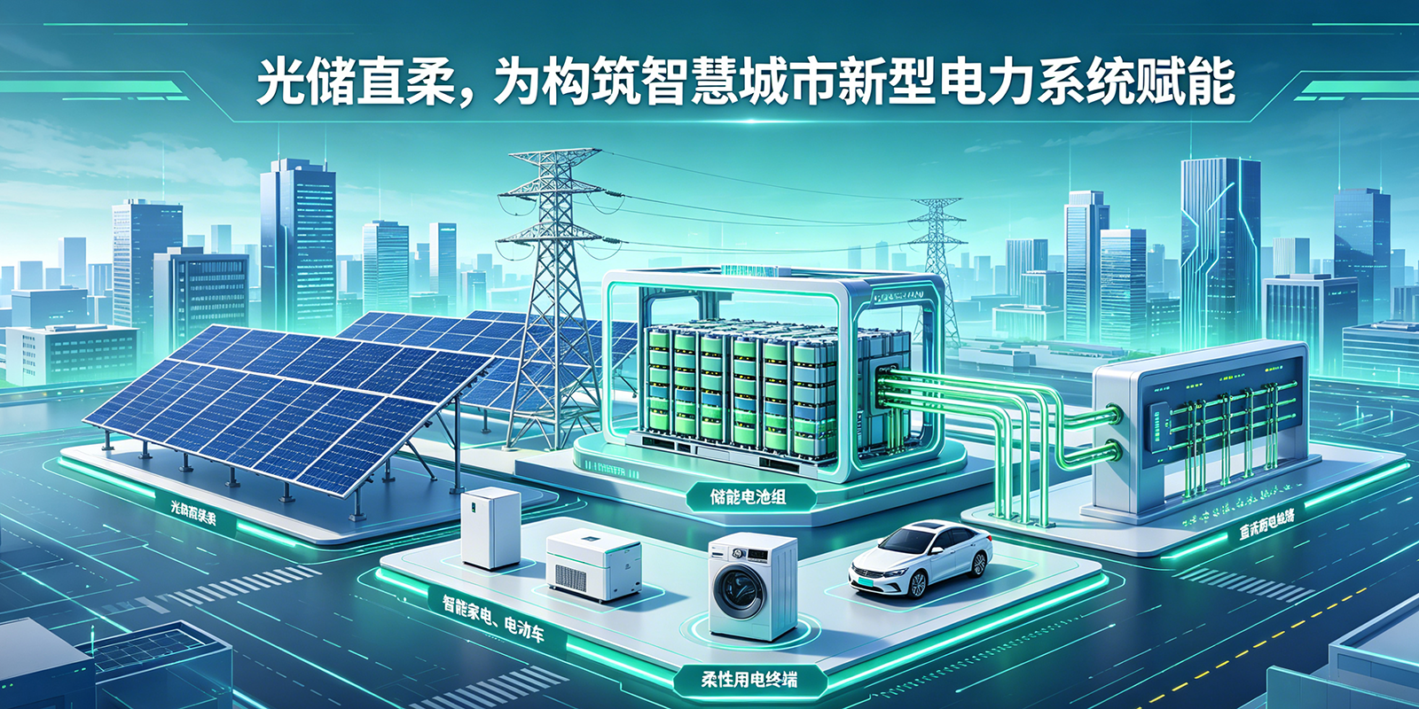 光储直柔，全面赋智智慧城市新型电力系统的构建。
